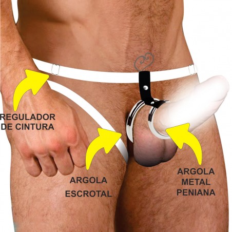 Cueca Aberta Com Duplo Anel Metálico Sexy Jockstrap Especial Ousada Picante