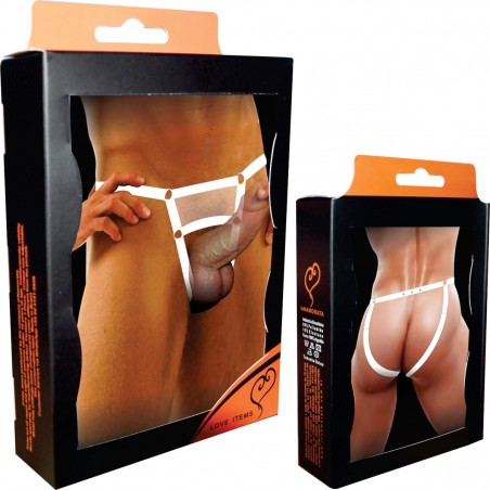 Cueca Sexy Jockstrap Especial Aberta Ousada Branca Picante