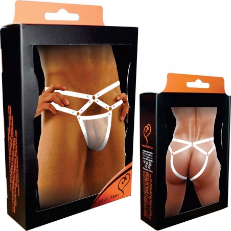 Cueca Sexy Estrutural Especial Jockstrap Ousada Branca Picante sedutora