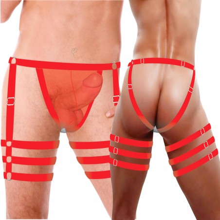 Cueca Jockstrap Sexy Especial 3 Cinta Ousada Vermelha Paixão Picante