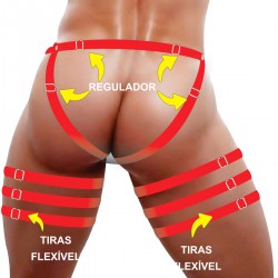 Cueca Jockstrap Sexy Especial 3 Cinta Ousada Vermelha Paixão Picante