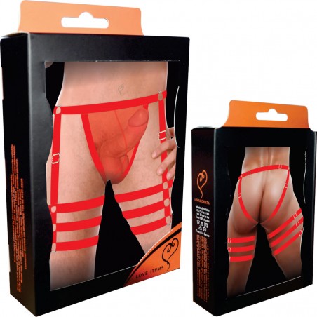 Cueca Jockstrap Sexy Especial 3 Cinta Ousada Vermelha Paixão Picante