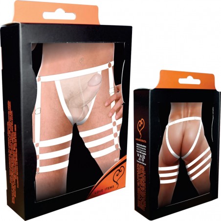 Cueca Jockstrap Sexy Especial 3 Cinta Ousada Branca Picante
