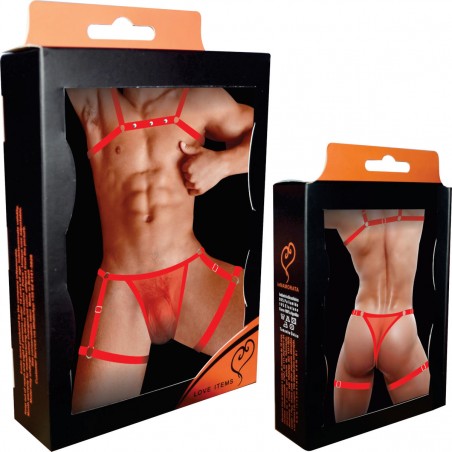 Cueca Jockstrap Sexy Kit Especial Ousada Vermelha Paixão Picante