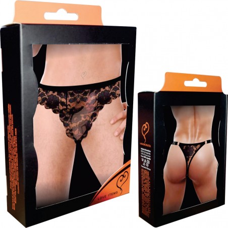 Cueca Renda Sexy Especial Ousada Regulável Preta Picante