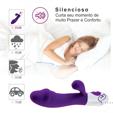 Vibrador Majú Rabbit inNamorata Personal 2 Vibros Orgasmos Múltiplos Estimula Clitóris e Ponto G Recarregável