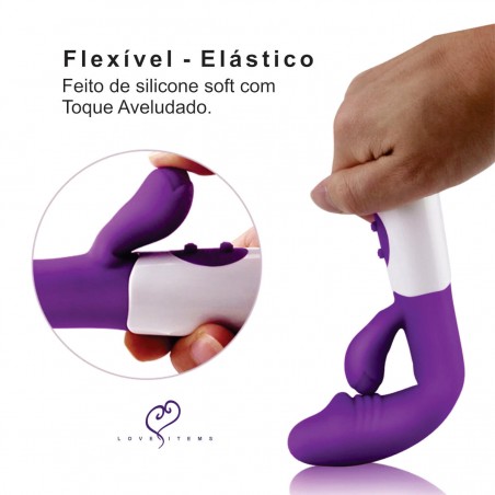 Vibrador Majú Rabbit inNamorata Personal 2 Vibros Orgasmos Múltiplos Estimula Clitóris e Ponto G Recarregável