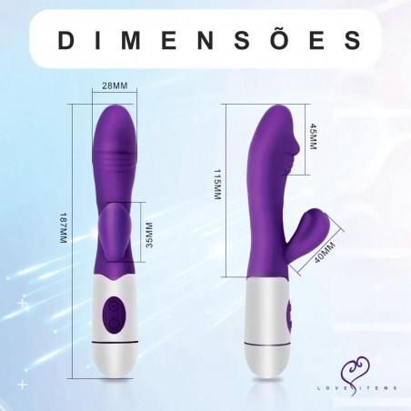 Vibrador Majú Rabbit inNamorata Personal 2 Vibros Orgasmos Múltiplos Estimula Clitóris e Ponto G Recarregável