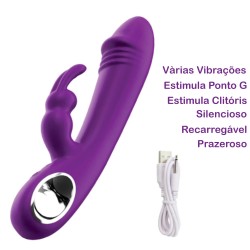 Vibrador Jaque Rabbit inNamorata Personal 2 Vibros Orgasmos Múltiplos Estimula Clitóris e Ponto G Recarregável