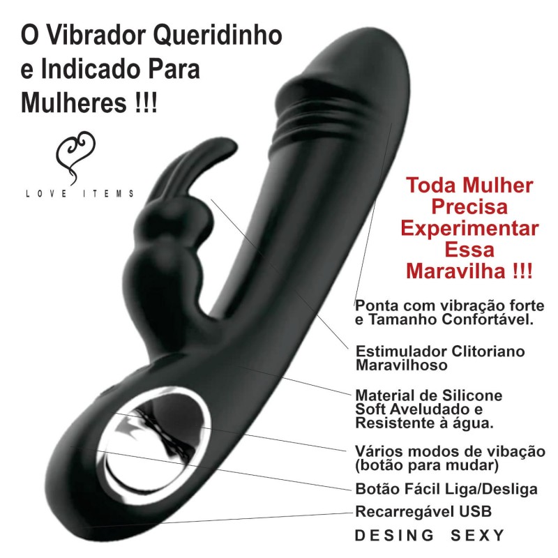 Vibrador Jaque Rabbit inNamorata Personal 2 Vibros Orgasmos Múltiplos Estimula Clitóris e Ponto G Recarregável