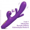 Vibrador Paola Rabbit inNamorata 3 Vibros Orgasmos Múltiplos Estimula Clitóris e Ponto G Recarregável