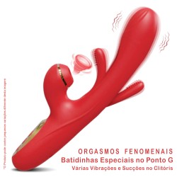 Vibrador Paola Rabbit inNamorata 3 Vibros Orgasmos Múltiplos Estimula Clitóris e Ponto G Recarregável