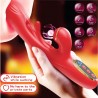 Vibrador Paola Rabbit inNamorata 3 Vibros Orgasmos Múltiplos Estimula Clitóris e Ponto G Recarregável