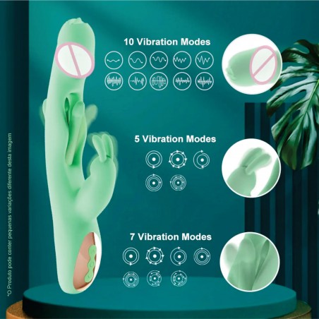 Vibrador Manuela Rabbit inNamorata 3 Vibros Orgasmos Múltiplos Estimula Clitóris e Ponto G Recarregável