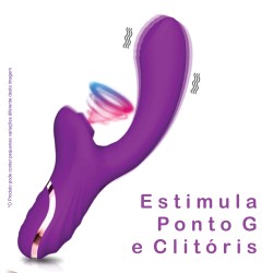 Vibrador Donatela Rabbit inNamorata Com Sucção Orgasmos Múltiplos Estimula Clitóris e Ponto G Recarregável