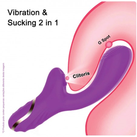 Vibrador Donatela Rabbit inNamorata Com Sucção Orgasmos Múltiplos Estimula Clitóris e Ponto G Recarregável