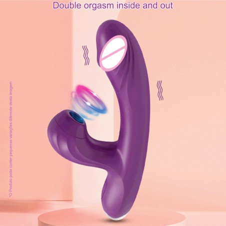 Vibrador Luna Rabbit Com Sucção Para Orgasmos Múltiplos Estimula Clitóris e Ponto G Recarregável