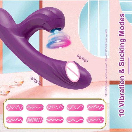 Vibrador Luna Rabbit Com Sucção Para Orgasmos Múltiplos Estimula Clitóris e Ponto G Recarregável