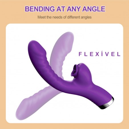 Vibrador Ludy Rabbit inNamorata Com Estimulação Lingua no Clitóris e Vibração Aquecida no Ponto G.