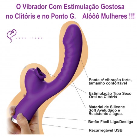 Vibrador Ludy Rabbit inNamorata Com Estimulação Lingua no Clitóris e Vibração Aquecida no Ponto G.