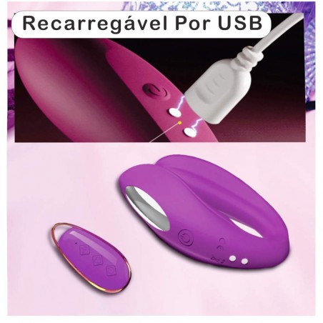 Vibrador Para Casal GIULIA Com Controle Remoto Uso Na Penetração Orgasmos Múltiplos Estimula Clitóris Ponto G