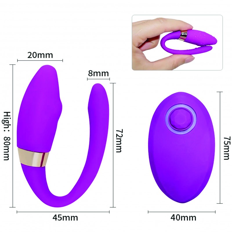 Vibrador Para Casal GRAZI Com Controle Remoto Uso na Penetração