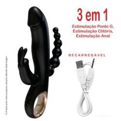 Vibrador Rabbit 3 em 1...