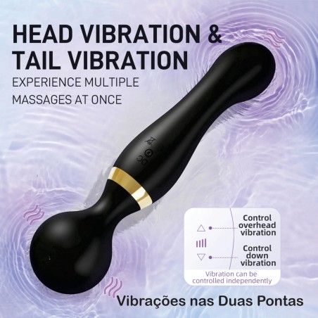Vibrador Varinha Mágica Catarina (2 em 1) Massagem em Todo Corpo e Íntima