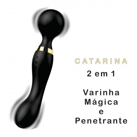 Vibrador Varinha Mágica Catarina (2 em 1) Massagem em Todo Corpo e Íntima