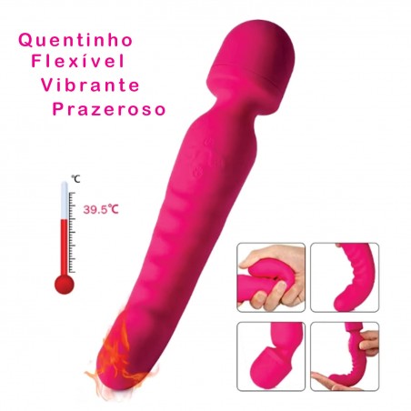 Vibrador Varinha Mágica Carol (2 em 1) Massagem Corporal e Íntima