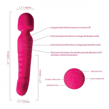 Vibrador Varinha Mágica Carol (2 em 1) Massagem Corporal e Íntima