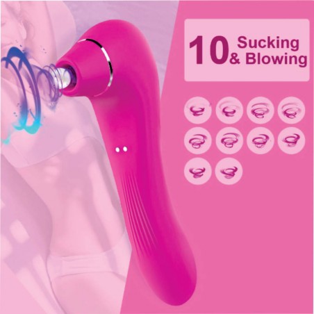 Vibrador Com Sucção Vivi inNamorata - 2 em 1 - Estimula Clitóris e Vibrador Penetrável
