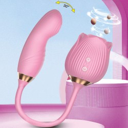 Vibrador ROSE (2 em 1) Rosa Com Sucção e Vibro Movimento Incrível Dupla Emoção