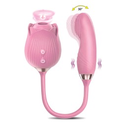 Vibrador ROSE (2 em 1) Rosa Com Sucção e Vibro Movimento Incrível Dupla Emoção