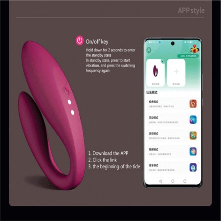 Vibrador Casal GISELLA 2 Com Controle Via APP Estimula Clitóris e Ponto G na Penetração