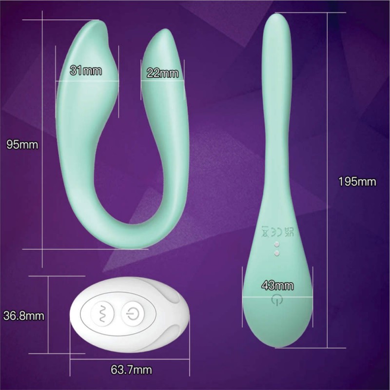 Greice Vibrador Flexível Para Casal Com Controle Remoto Orgasmos Múltiplos Estimula Clitóris e Ponto G