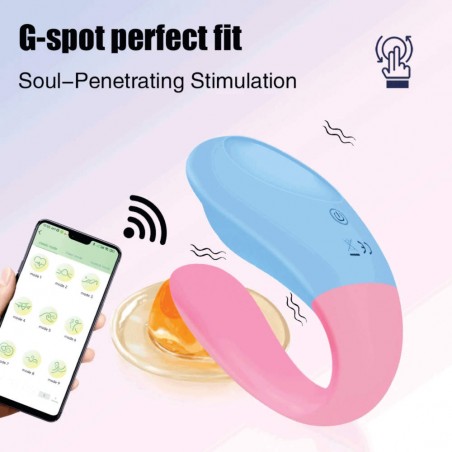 Gina Vibrador Flexível Para Casal Com Controle Via APP Orgasmos Múltiplos Estimula Clitóris e Ponto G