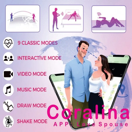 Vibrador De Calcinha Coralina Com Controle no APP - Controle Pela Internet
