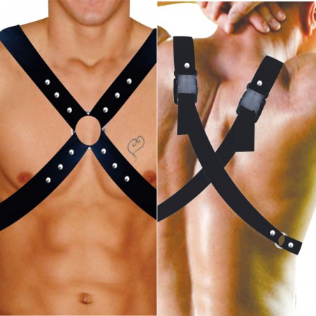 Arreio Colete X Harnes Arnes Gladiador Fetish CouroEco Ruthless Colecction