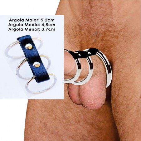 Anel Tripla Argola Metal Peniana Ruthless Collection