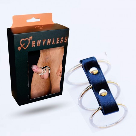 Anel Tripla Argola Metal Peniana Ruthless Collection