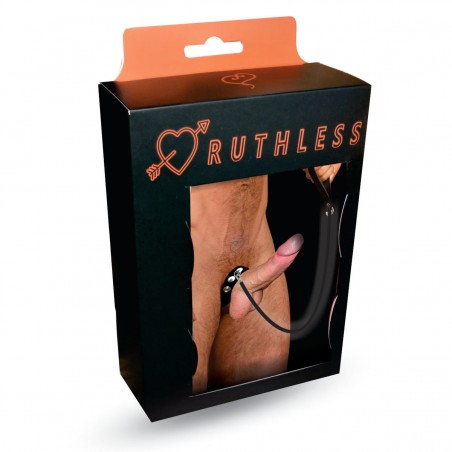 Anel Coleira Guia Peniana Abraçadeira Escrotal CouroEco Ajustável Ruthless Collection