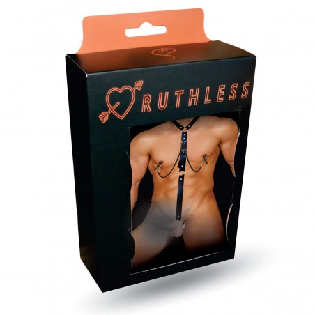 Harness Clips Pinça no Mamilos e Argola Escrotal BDSM