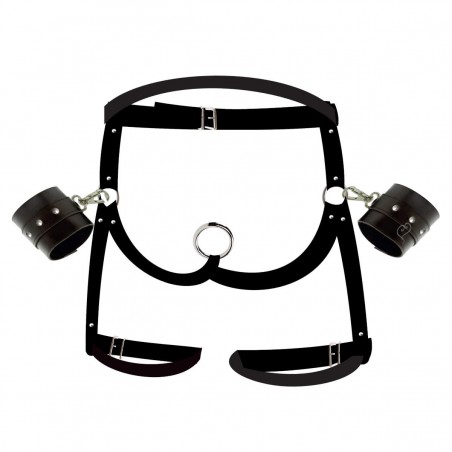 Harness Macho Impiedoso c/Algemas e Argola Escrotal Coleção Ruthless