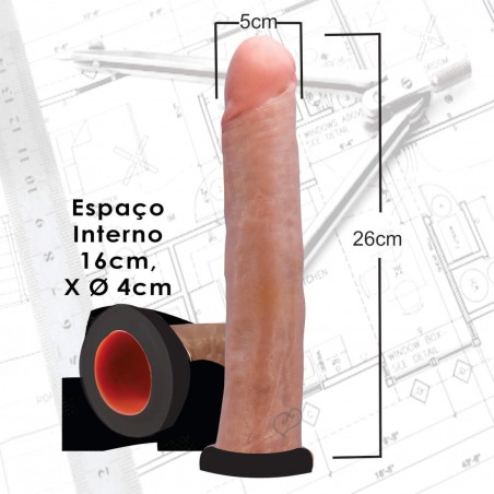 Capa Peniana 26CM Realística Penetração Confortável Longa Macia