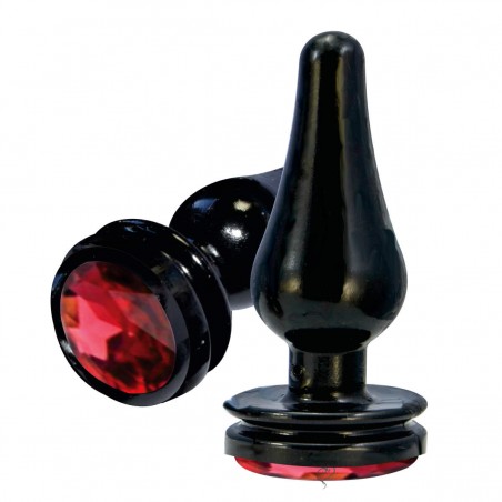 Plug Anal Joia Delicia Black Com Pedra Red Luxo Sexy Cintura Definida Soft Prazeroso