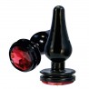 Plug Anal Joia Delicia Black Com Pedra Red Luxo Sexy Cintura Definida Soft Prazeroso