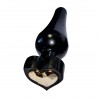 Plug Anal Joia Delicia Black Com Coração Dourado Cintura Definida Soft Prazeroso