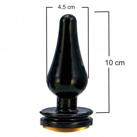 Plug Anal Joia Delicia Black Com Coração Dourado Cintura Definida Soft Prazeroso
