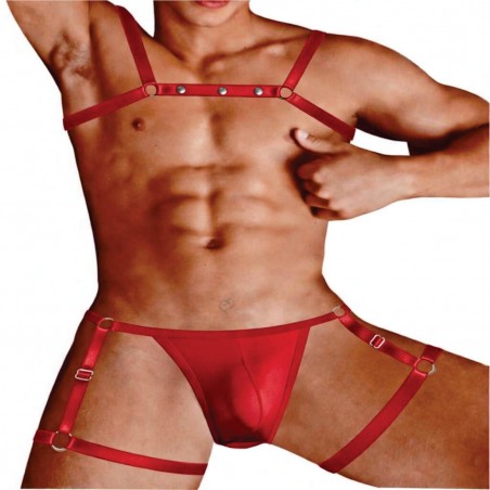 Cueca Jockstrap Sexy Kit Especial Ousada Vermelha Paixão Picante
